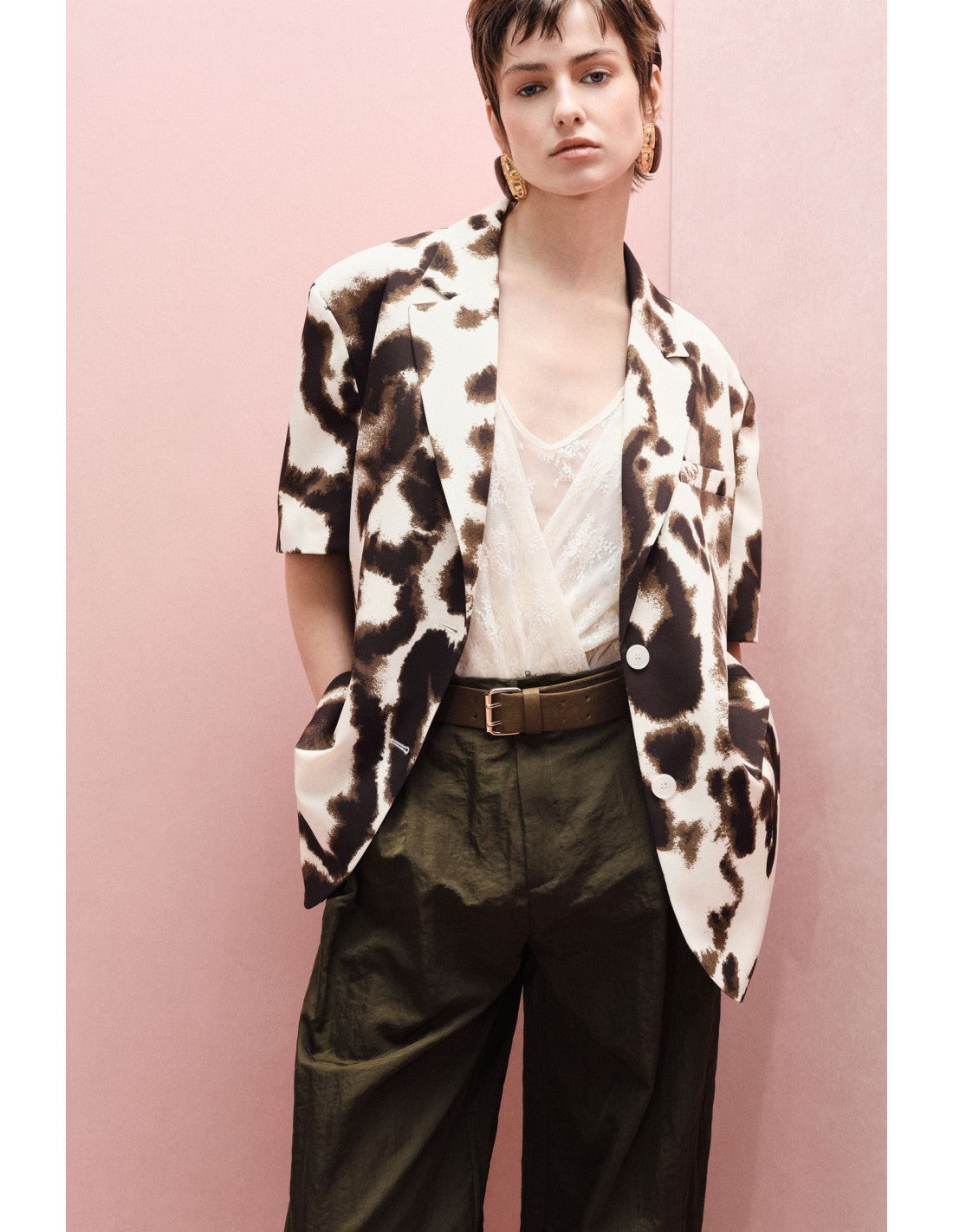 BLAZER IMPERIAL MANGA CURTA ANIMAL PRINT - Carla Valente