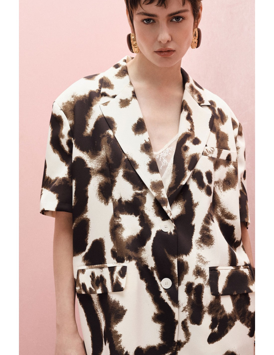 BLAZER IMPERIAL MANGA CURTA ANIMAL PRINT - Carla Valente