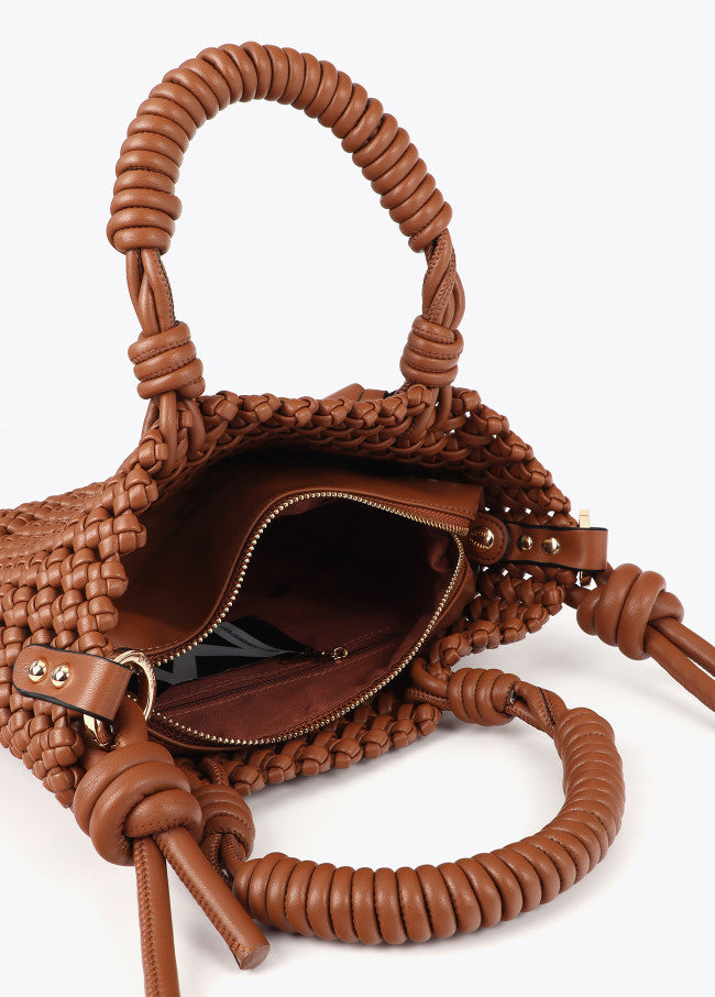 BOLSA MAITE TIRACOLO ENTRANÇADA COM NÓS EFEITO PELE - Carla Valente