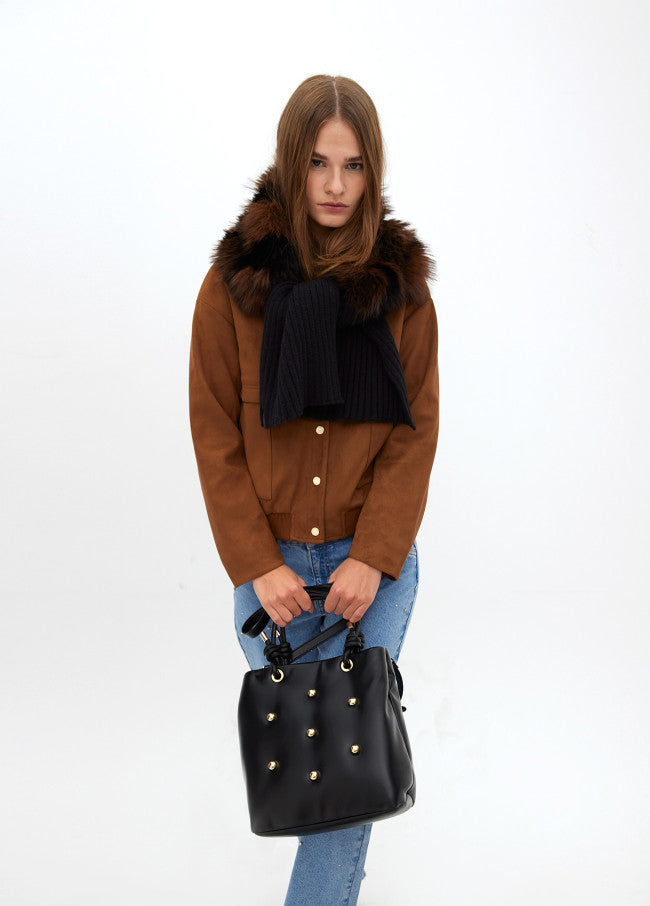 BOLSA LOLA CASDMNT ECO PELE ACOLCHOADA COM TACHAS REDONDAS - Carla Valente