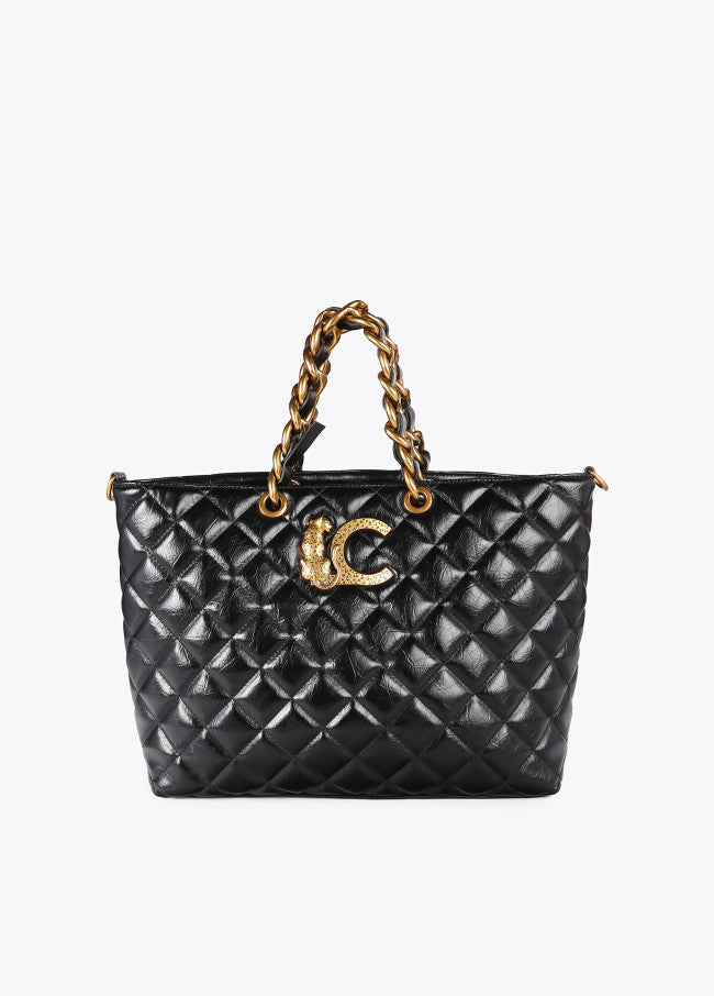 SHOPPER BAG LOLA CASADMNT ACOLCHOADA ECO PELE ALÇA LOGO LEOPARDO - Carla Valente
