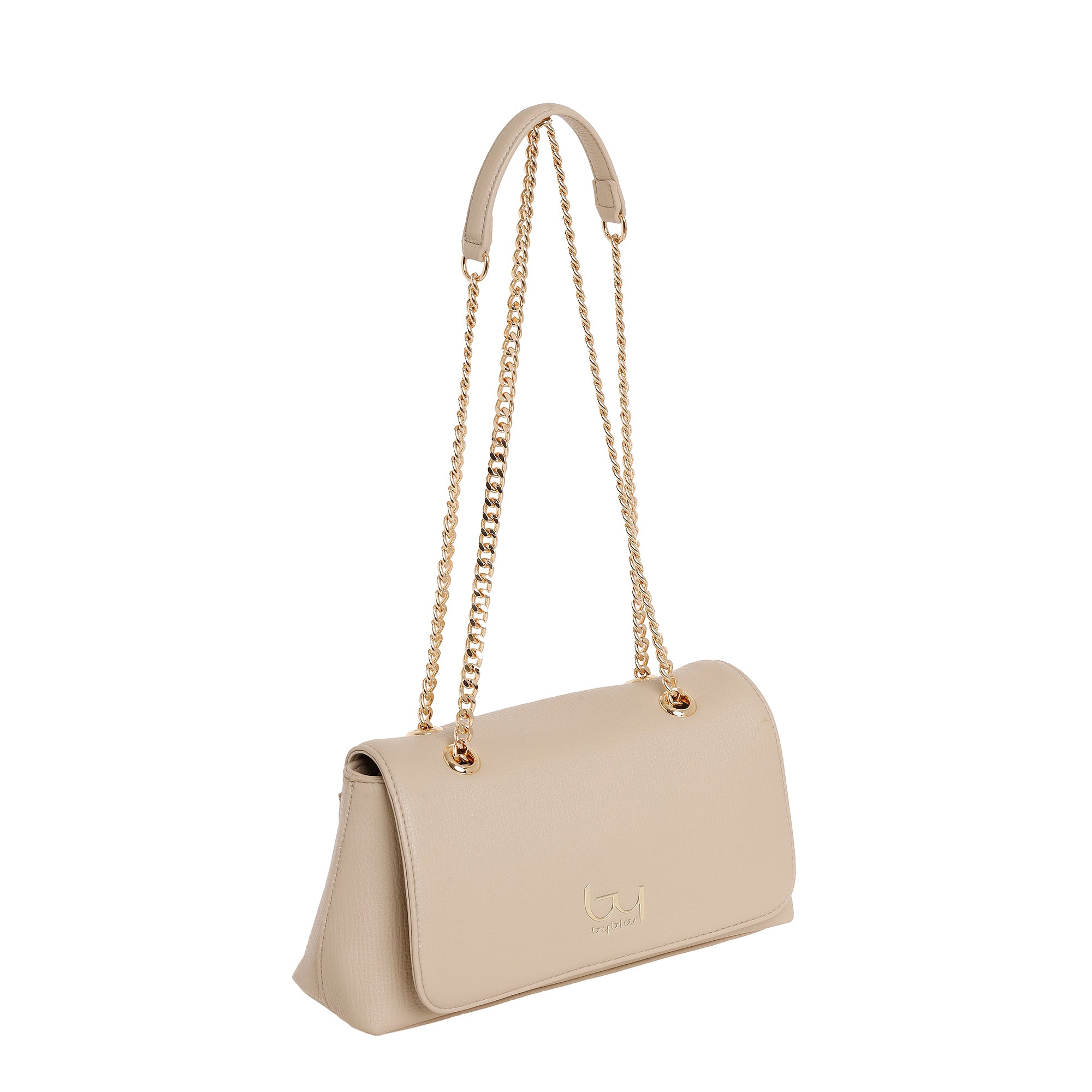 CARTEIRA BY BYBLOS FLAP CORRENTE METALICA — Creme — vista complementar