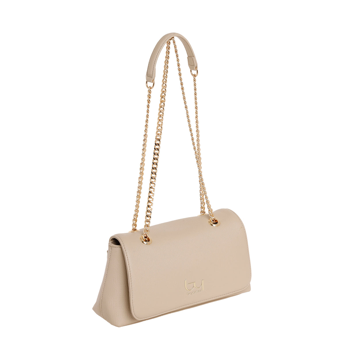 CARTEIRA BY BYBLOS FLAP CORRENTE METALICA — Creme — vista complementar