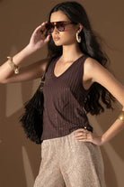 TANK TOP FOURSOUL DECOTE EM V COM STRASS - Carla Valente