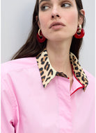 CAMISA LOLA CASADEMUNT EM POPELINE COM PUNHOS E GOLA ANML PRINT - Carla Valente