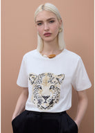 T-SHIRT MAITE FACE LEOPARDO COM MISSANGS - Carla Valente