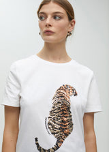 T-SHIRT LOLA CASADMNT TIGRE EM LANTEJOULAS - Carla Valente