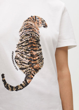 T-SHIRT LOLA CASADMNT TIGRE EM LANTEJOULAS - Carla Valente