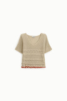 BLUSA PLEASE PERFURADA DECOTE EM V - Carla Valente