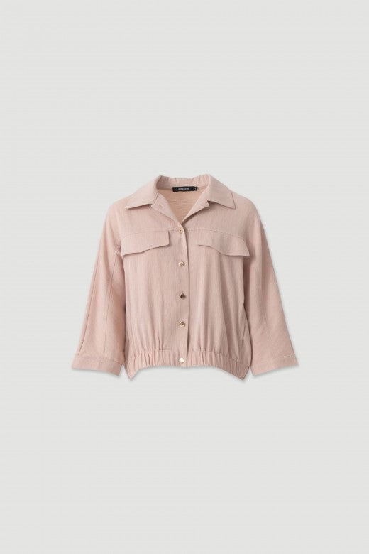 BLUSÃO FERRACHE LINHO COM BOLSOS E CÓS ELÁSTICO - Carla Valente