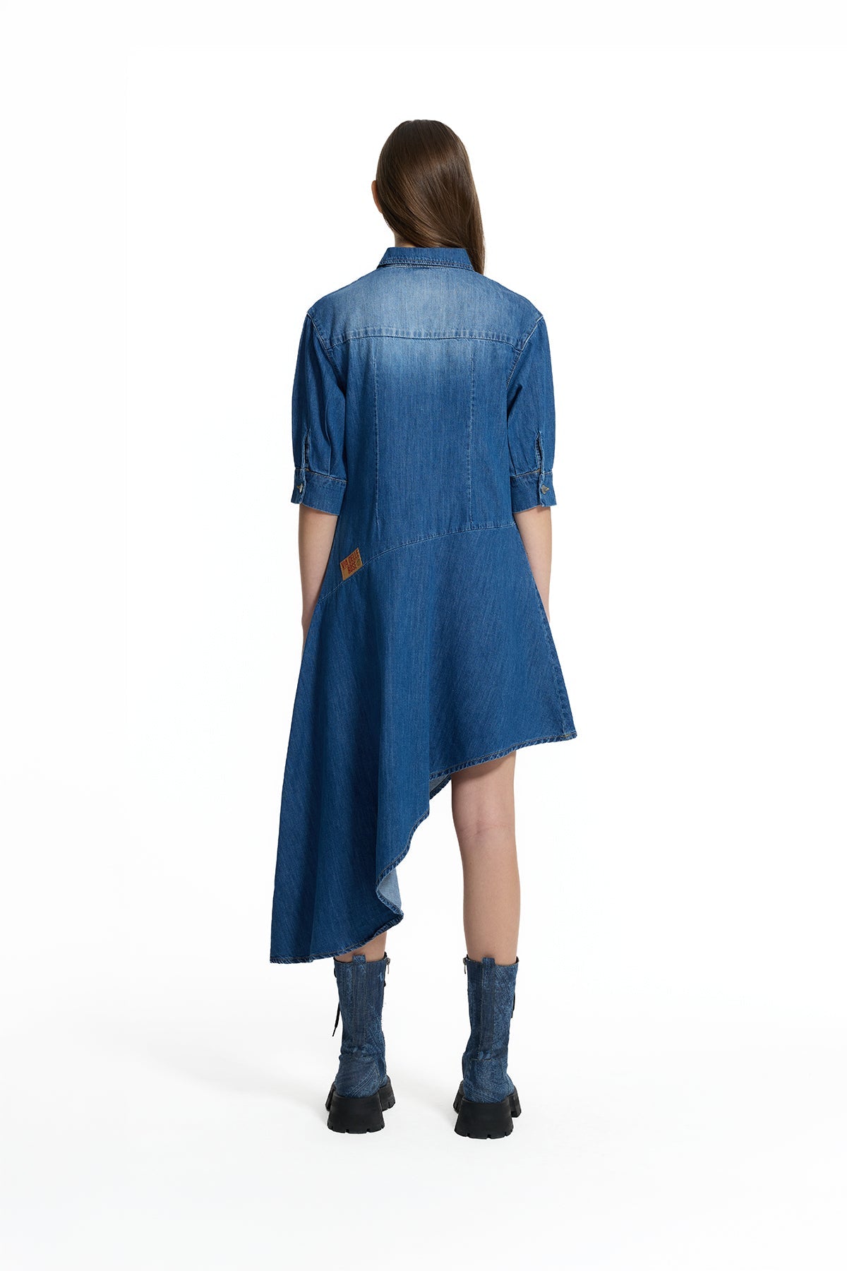 VESTIDO VDR CAMISEIRO GANGA ASSIMÉTRICO C/ CINTO - Carla Valente