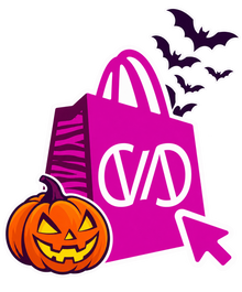 Carla Valente — logótipo Halloween com abóbora e morcegos