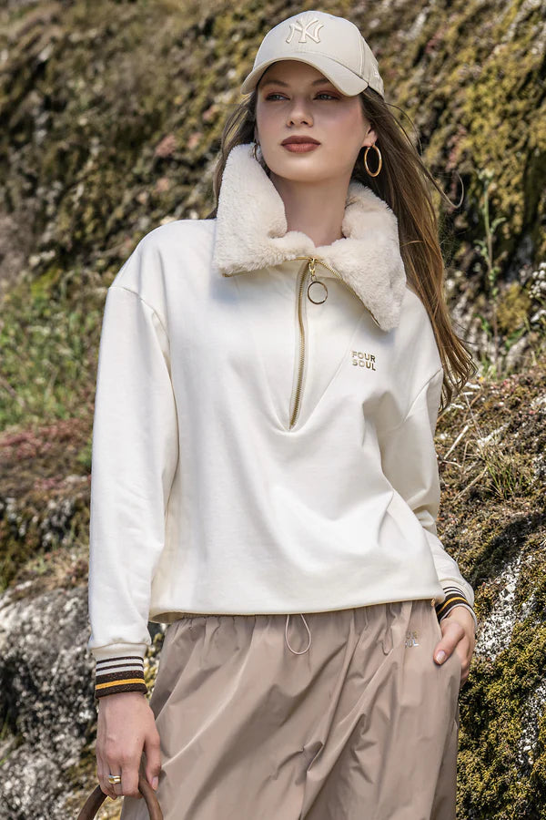 SWEAT FOURSOUL DE MALHA COM FECHO - Carla Valente