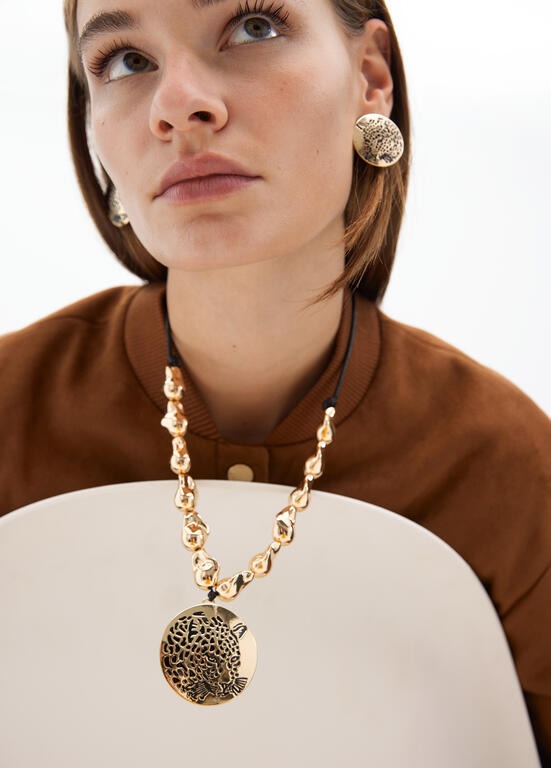 COLAR LOLA CASADMNT MEDALHÃO CARA TIGRE - Carla Valente