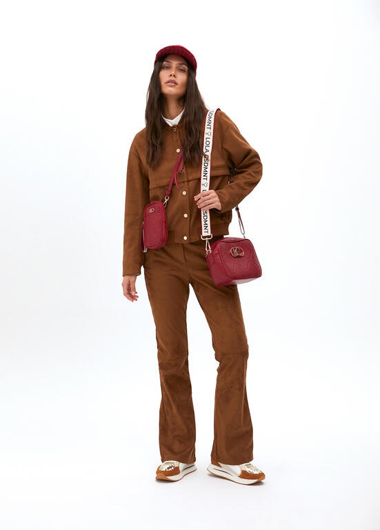 BANDOLERA LOLA CASADMNT CROSSBODY EFEITO COURO LOGO OVAL EM LOSANGO - Carla Valente