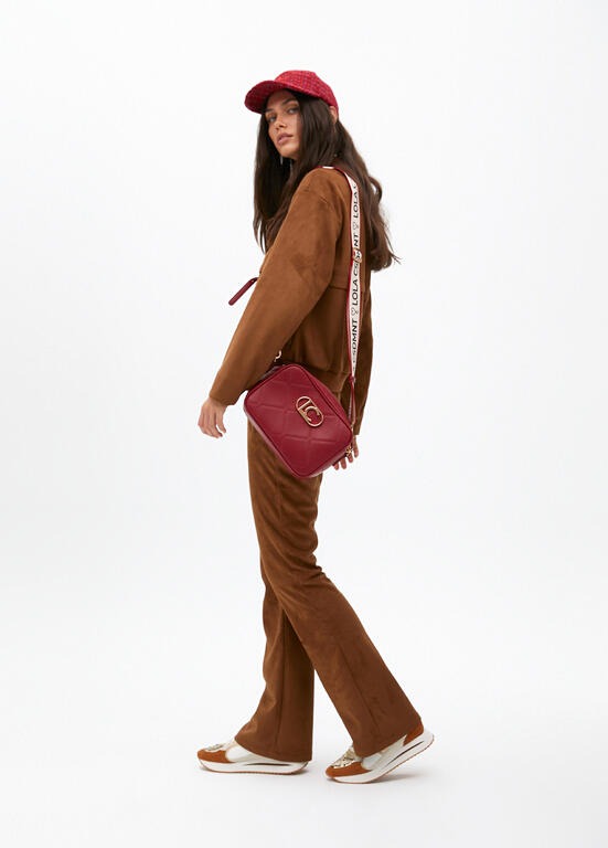 BANDOLERA LOLA CASADMNT CROSSBODY EFEITO COURO LOGO OVAL EM LOSANGO - Carla Valente