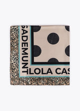 LENÇO LOLA CASADMNT COM BOLAS E LOGO EM SEDA - Carla Valente