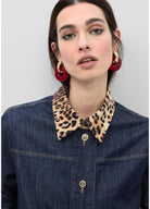 JACKET LOLA CASADEMUNT CURTA COM COLARINHO E ABA LEOPARDO - Carla Valente