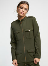 CASACO LOLA CASDMNT DE MALHA MILITAR C/ZIPPER