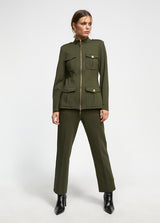 CASACO LOLA CASDMNT DE MALHA MILITAR C/ZIPPER