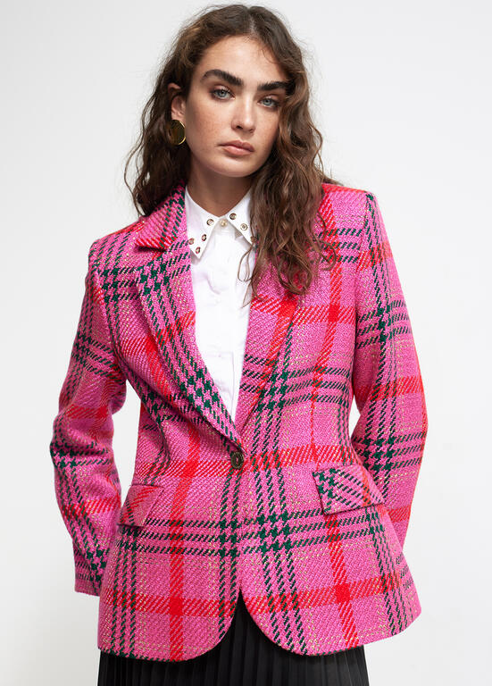 BLAZER LOLA CASADMNT TWEED QUADRADOS