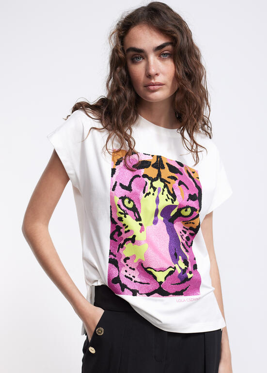 T-SHIRT LOLA CASADMNT TIGRE C/STRASS