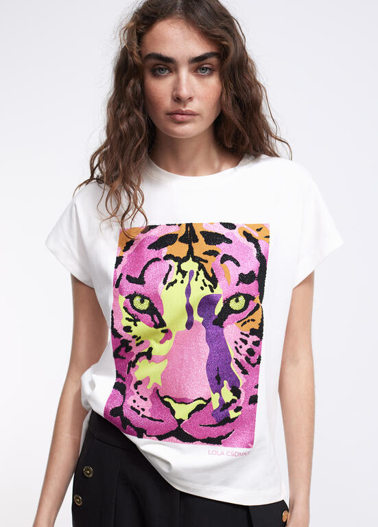 T-SHIRT LOLA CASADMNT TIGRE C/STRASS