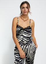 TOP LOLA CASADMNT LINGERIE C/RENDA ESTAMPA ZEBRA