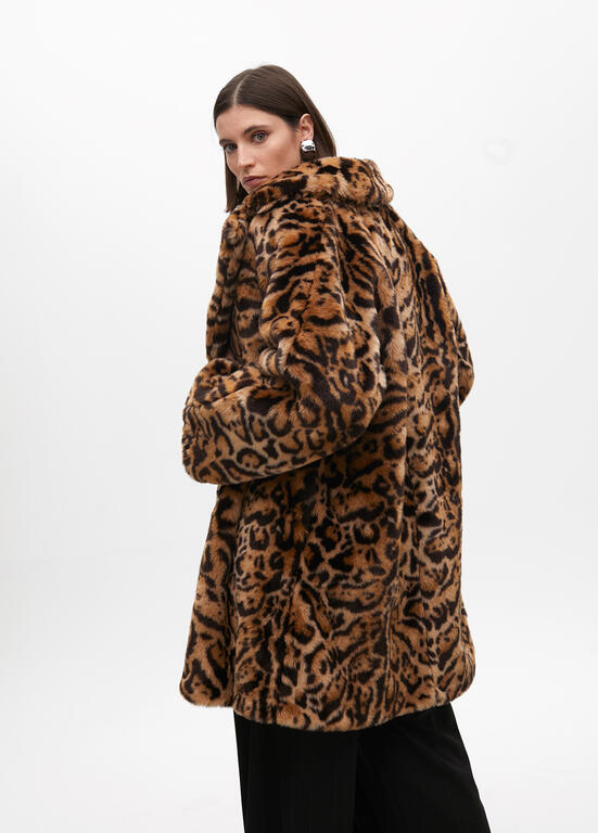 CASACO LOLA CASADMNT MIDI FAUX FUR ANML PRINT TRESPASSADO - Carla Valente