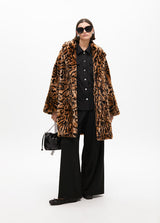 CASACO LOLA CASADMNT MIDI FAUX FUR ANML PRINT TRESPASSADO - Carla Valente