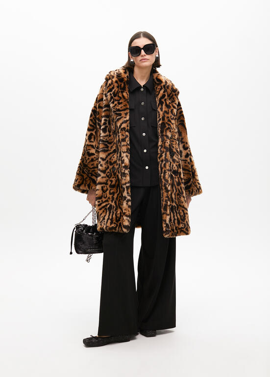 CASACO LOLA CASADMNT MIDI FAUX FUR ANML PRINT TRESPASSADO - Carla Valente