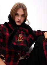 CACHECOL LOLA CASADMNT DUPLA FACE DE PELE TARTAN E XADREZ - Carla Valente