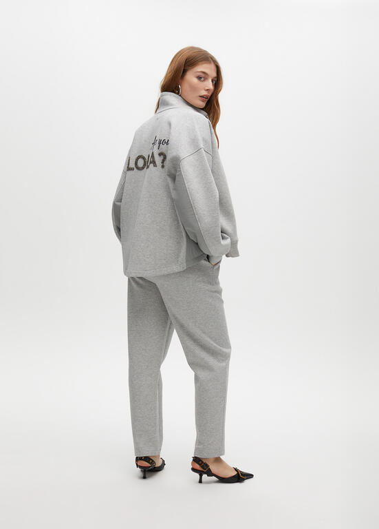 SWEATSHIRT LOLA CASADMNT COM ZIP  DETALHE LATERAL - Carla Valente