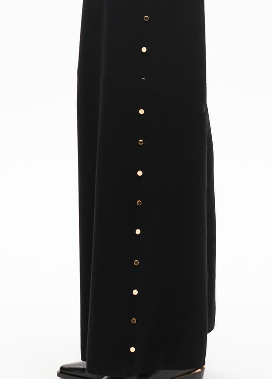 CALÇA  LOLA CASADMMNT RETA DE MALHA TACHAS LATERAIS - Carla Valente