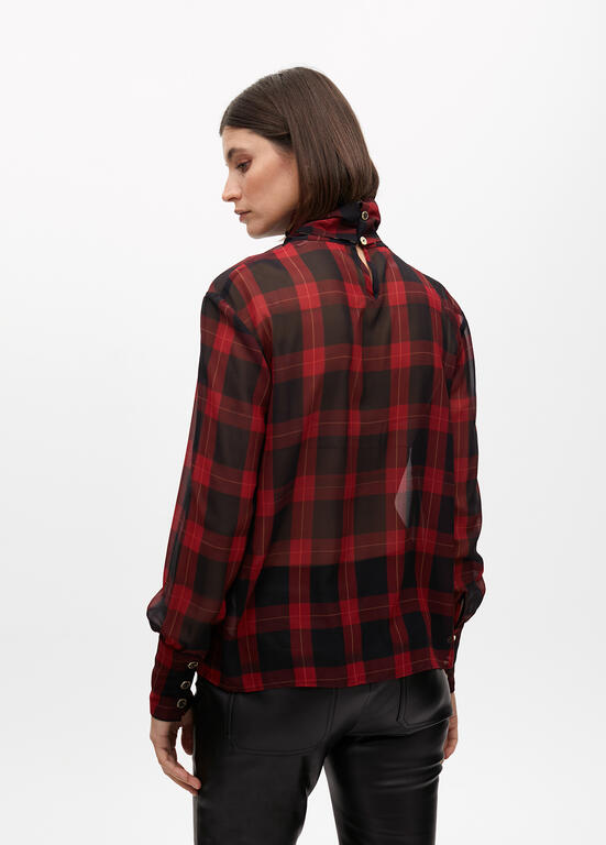 CAMISA LOLA CASADMNT TARTAN LAÇO ANML PRINT - Carla Valente