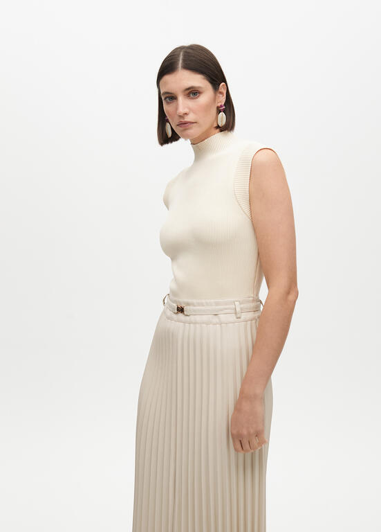 VESTIDO LOLA CASADMNT ECO PELE SAIA PLISSADA - Carla Valente