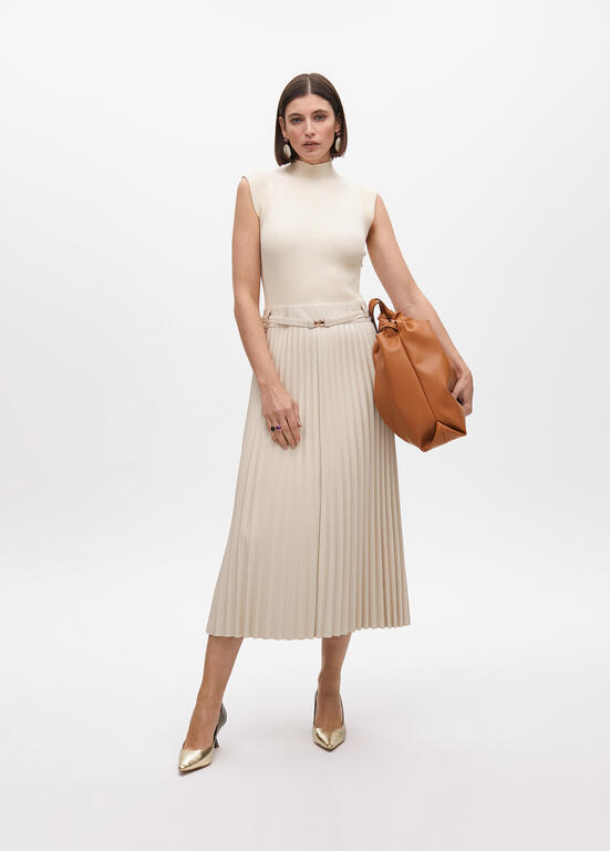 VESTIDO LOLA CASADMNT ECO PELE SAIA PLISSADA - Carla Valente