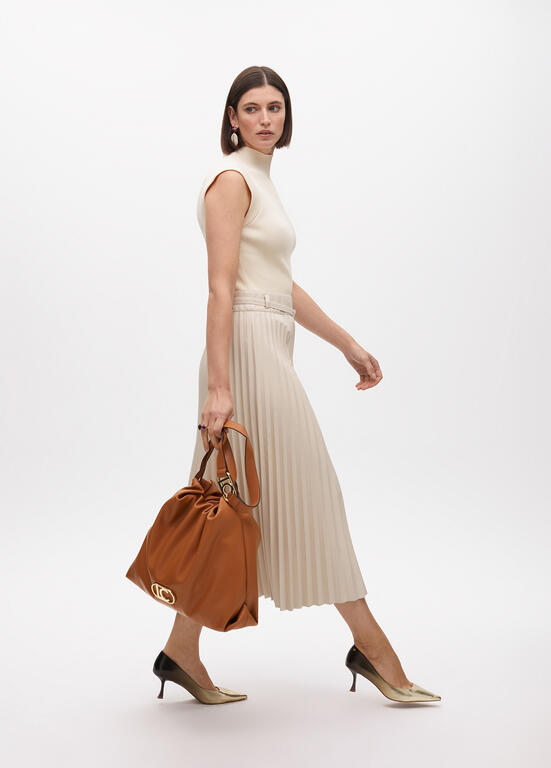 VESTIDO LOLA CASADMNT ECO PELE SAIA PLISSADA - Carla Valente