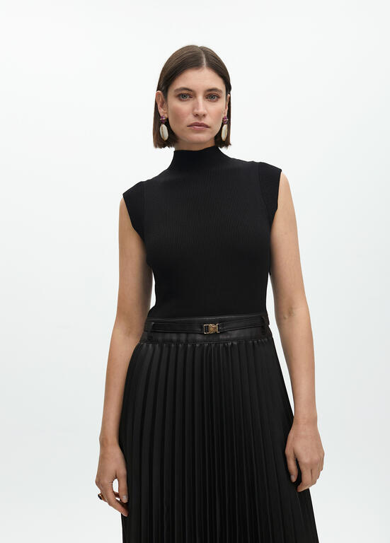 VESTIDO LOLA CASADMNT ECO PELE SAIA PLISSADA - Carla Valente