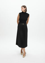 VESTIDO LOLA CASADMNT ECO PELE SAIA PLISSADA - Carla Valente