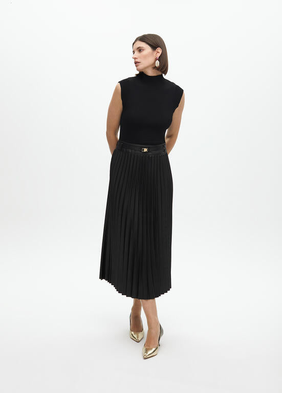 VESTIDO LOLA CASADMNT ECO PELE SAIA PLISSADA - Carla Valente