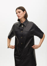 VESTIDO LOLA CASADMNT OVERSIZE MIDI ECO PELE - Carla Valente