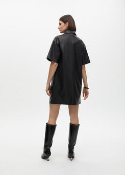 VESTIDO LOLA CASADMNT OVERSIZE MIDI ECO PELE - Carla Valente