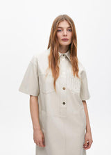 VESTIDO LOLA CASADMNT OVERSIZE MIDI ECO PELE - Carla Valente