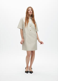 VESTIDO LOLA CASADMNT OVERSIZE MIDI ECO PELE - Carla Valente