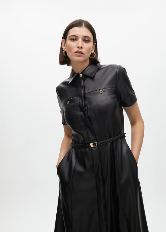 VESTIDO LOLA CASADMNT EVASÊ ECO PELE COM CINTO - Carla Valente