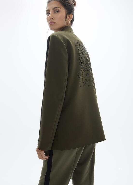 BLAZER LOLA CASADMUNT RETO DE GROSGRAIN COM ANIMAL NAS COSTAS - Carla Valente