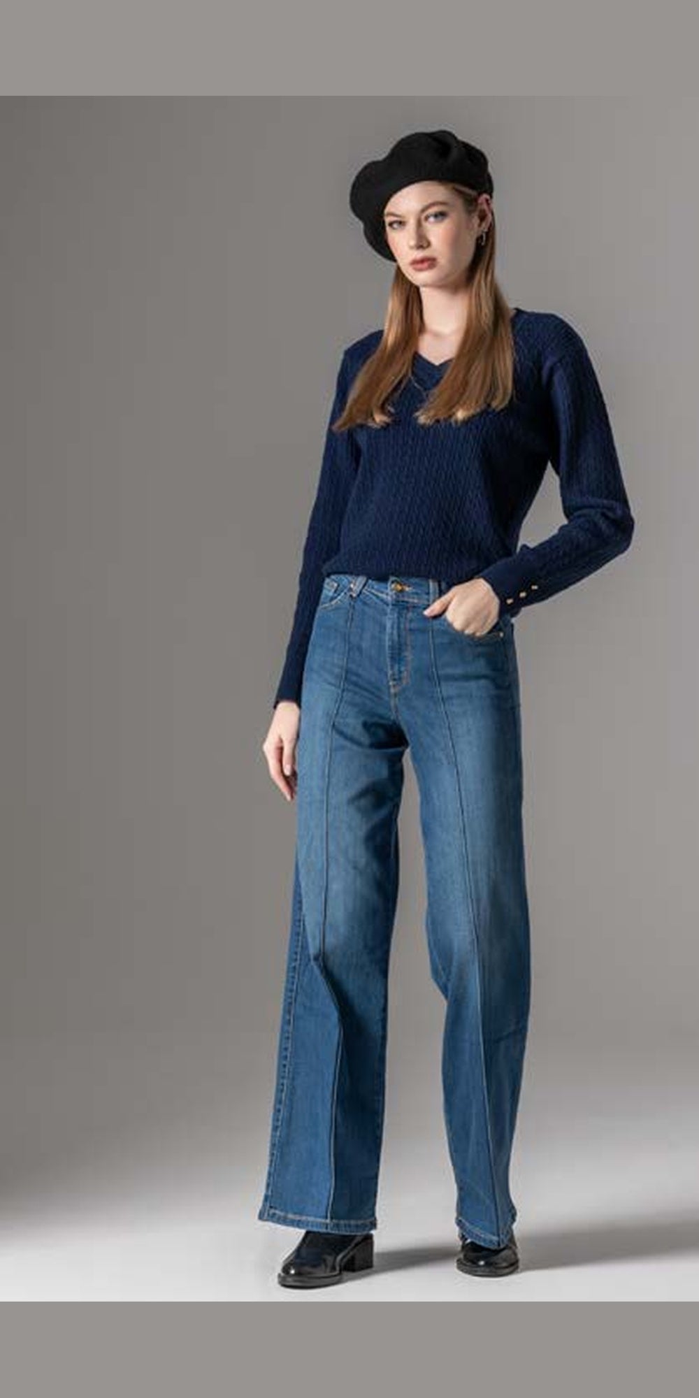 Calça LiberJeans Kale EF de perna larga - vista frontal