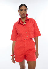 JACKET LOLA CASADMNT CURTA EM SARJA JACQUARD COM LOGO - Carla Valente