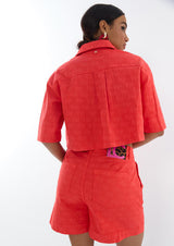 JACKET LOLA CASADMNT CURTA EM SARJA JACQUARD COM LOGO - Carla Valente